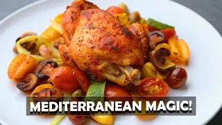 Thumbnail: Baked Mediterranean Chicken Thighs That Melt in Your Mouth! 🍗🔥