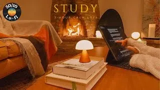 Thumbnail: 3-Hour Lofi Study With Me by the Fireplace🔥| 50-10 Pomodoro Timer & Focus, Relaxing Background Music