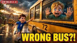 Thumbnail: LOST ON THE WRONG BUS! Nolan’s Scary Mistake 🚌 SLOW ENGLISH A1–A2