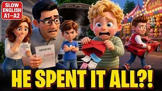Thumbnail: NOLAN WASTES THE EMERGENCY MONEY | Easy English Listening Story (A1 - A2 Level)