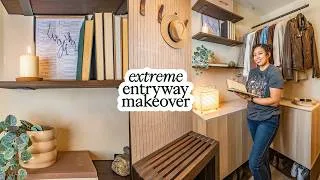 Thumbnail: How to maximize storage in your SMALL & AWKWARD entryway | Organic modern makeover