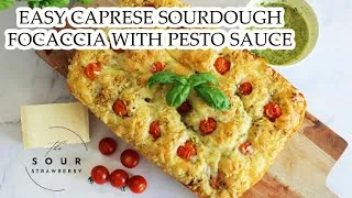 Thumbnail: Easy Caprese Sourdough Focaccia With Pesto Sauce Recipe