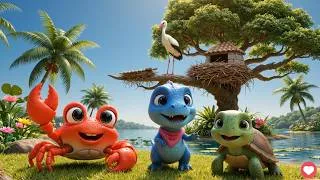 Thumbnail: Dino, Crab & Tiny: The White Stork's Home Needs Help 🐢🦖🦀