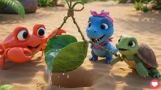 Thumbnail: Dino, Crab & Tiny: A Water-Gathering Journey at a Vibrant Oasis in the Scorching Desert 🦕