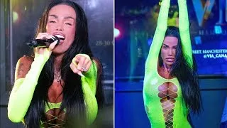 Thumbnail: Katie Price lets loose as she performs in racy cut-out neon leotard at Manchester Pride