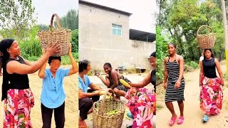 Thumbnail: Angela’s mom helps mother‑in‑law break corn cobs and shows off her unique African skills!🌽