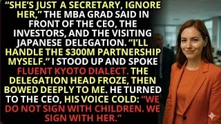 Thumbnail: Secretary Outsmarts Arrogant VP with Kyoto Dialect in $300M Deal | Corporate Revenge.