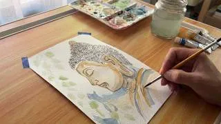 Thumbnail: Buddha in Meditation | Timelapse watercolor Video | Soothing flute