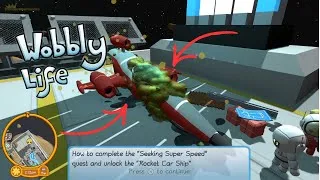 Thumbnail: How to complete the "Seeking Super Speed" quest and unlock the "Rocket Car Ship" in Wobbly Life
