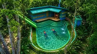 Thumbnail: 2 Man Dig ground Build Luxury Survival Underground House in Forest  With  kitchen And Swimming Pool