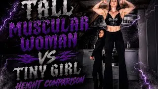 Thumbnail: Tall Muscular Woman Vs Tiny Girl Height Comparison 
