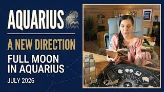 Thumbnail: Aquarius ♒ A New Direction 🌕 Full Moon in Aquarius ✨ July 2026