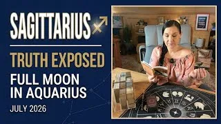 Thumbnail: Sagittarius ♐ Truth Exposed 🌕 Full Moon in Aquarius ✨ July 2026