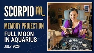 Thumbnail: Scorpio ♏ Memory Projection 🌕 Full Moon in Aquarius ✨ July 2026