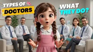 Thumbnail: Types of doctors and what they do🩺 | 20 Different Doctors Names in English for Kids