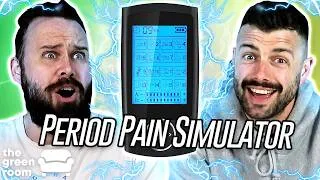 Thumbnail: Men Try Period Pain Simulator Trivia w/ John Sharpson & Dónal Sharpson | The Green Room Podcast #14
