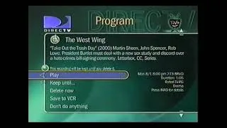 Thumbnail: DirecTV/TiVo DVR menu (2005) [45 sec]