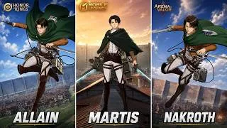 Thumbnail: Levi Ackerman (AoT) Skin Comparison: MLBB vs HoK vs AoV! ⚔️ (Martis, Allain, Nakroth)