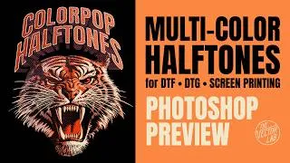 Thumbnail: Multi-Color Halftones for DTF, DTG, Screen Printing: ColorPop Halftones for Photoshop