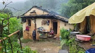 Thumbnail: Real Himalayan Nepali Mountain Village Life During Heavy Rain | Traditional Rural Life in Nepal