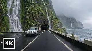 Thumbnail: Driving in BAD Weather 🌧️ | Madeira Coastal Storm & Rain / 4K 60fps Real Sound