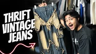 Thumbnail: Thrifted vintage y2k jeans in india | thrift suppliers in india delhi