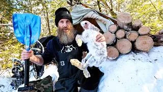 Thumbnail: -25C Winter Survival Camp - Hunting Grouse, Snaring, & Wild Bear Meat Stew