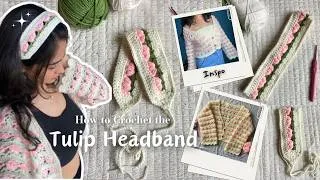Thumbnail: How to Crochet a Tulip Headband 🌷✨ | Beginner-Friendly Crochet Headband Tutorial | DIY Accessories