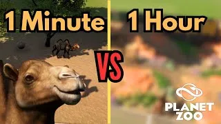 Thumbnail: Building the SAME Habitat in 1 Minute, 10 Minutes, and 1 HOUR! - Planet Zoo