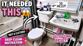Thumbnail: 🧼 REALISTIC Upstairs Bathroom Deep Clean 🚿✨ | Satisfying Cleaning Motivation & Reset 🫧