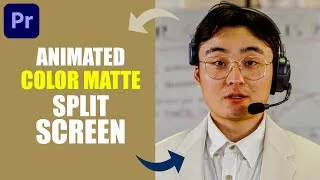 Thumbnail: Animated SPLIT SCREEN with COLOR MATTE for Text | Premiere Pro CC Tutorial