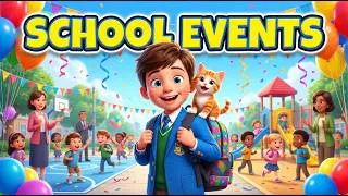 Thumbnail: School Events | Easy English Stories for Kids | Learn English Through Fun School Adventures (A1–A2)