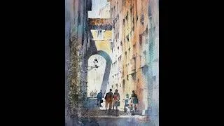 Thumbnail: Italian Street Scene - Part 1 of 2 #drawingtutorial  #watercolortutorial  #paintingtutorial