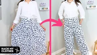 Thumbnail: How to turn a SKIRT WITH ZIPPER into PANTS? Not EASY, but POSSIBLE😂(Hack My Clothes)
