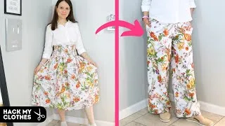 Thumbnail: How to turn a SKIRT into PANTS? (Hack My Clothes)