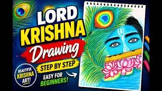 Thumbnail: Krishna Eyes and Peacock Feather Drawing | Satisfying Art