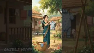 Thumbnail: 🍐🔥Fresh Lauki to Homemade Halua | Ghibli Inspired Village story #shorts #ghibli