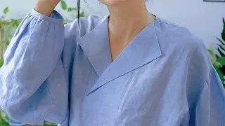 Thumbnail: DIY oversize puff sleeve blouse | How to make a blouse for fall