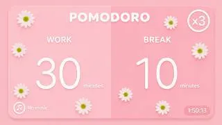 Thumbnail: 🌸 Pink Aesthetic 30/10 Pomodoro | Study With Me Timer