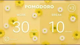 Thumbnail: 30 / 10 Pomodoro Timer - 2 hours study || No music - Study for dreams - Deep focus - Study timer