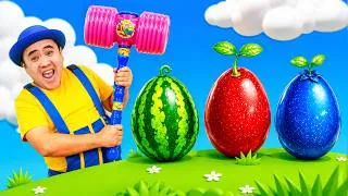 Thumbnail: Yummy Vegetables in Surprise Eggs 🍓🥚 | TigiBoo | Nursery Rhymes