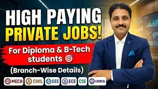 Thumbnail: Highest Paying Private Jobs After Diploma & B.Tech | Branch-Wise Details 🎯💸