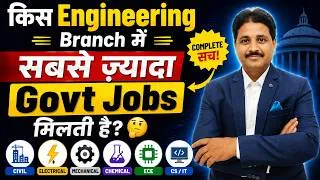 Thumbnail: किस Engineering Branch में सबसे ज़्यादा Govt Jobs मिलती हैं? 🤔 | Civil vs Electrical vs Mechanical
