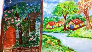 Thumbnail: Autumn Season's Natural Scenario  🏞️ Painting By Acrylic Colour | Relaxing Art 🎨
