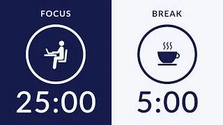 Thumbnail: 25/5 Pomodoro Timer | No Music 🔔 Bell Only | 2-Hour Study With Me for Deep Focus 🍅