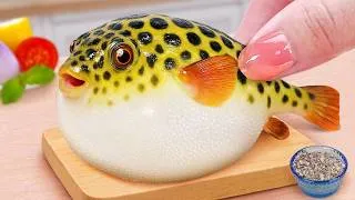 Thumbnail: 13 Level of Grill Fish 🔥 Miniature Grilled Pufferfish and Saltfish Black Pepper 🐡 Tina Mini Cooking