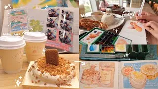 Thumbnail: artist vlog, food art sketchbook, painting in cafes, life lately