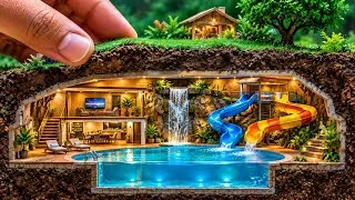 Thumbnail: Underground House With a Waterpark! | Miniature DIY Construction Timelapse