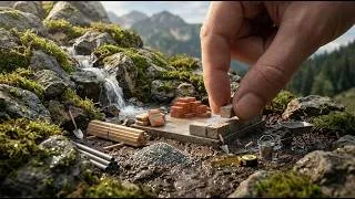 Thumbnail: Building a Tiny House Beside a Waterfall! | Miniature DIY Construction Timelapse