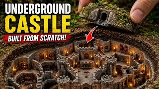 Thumbnail: I Built a Secret Underground Castle! | Miniature DIY Construction Timelapse
